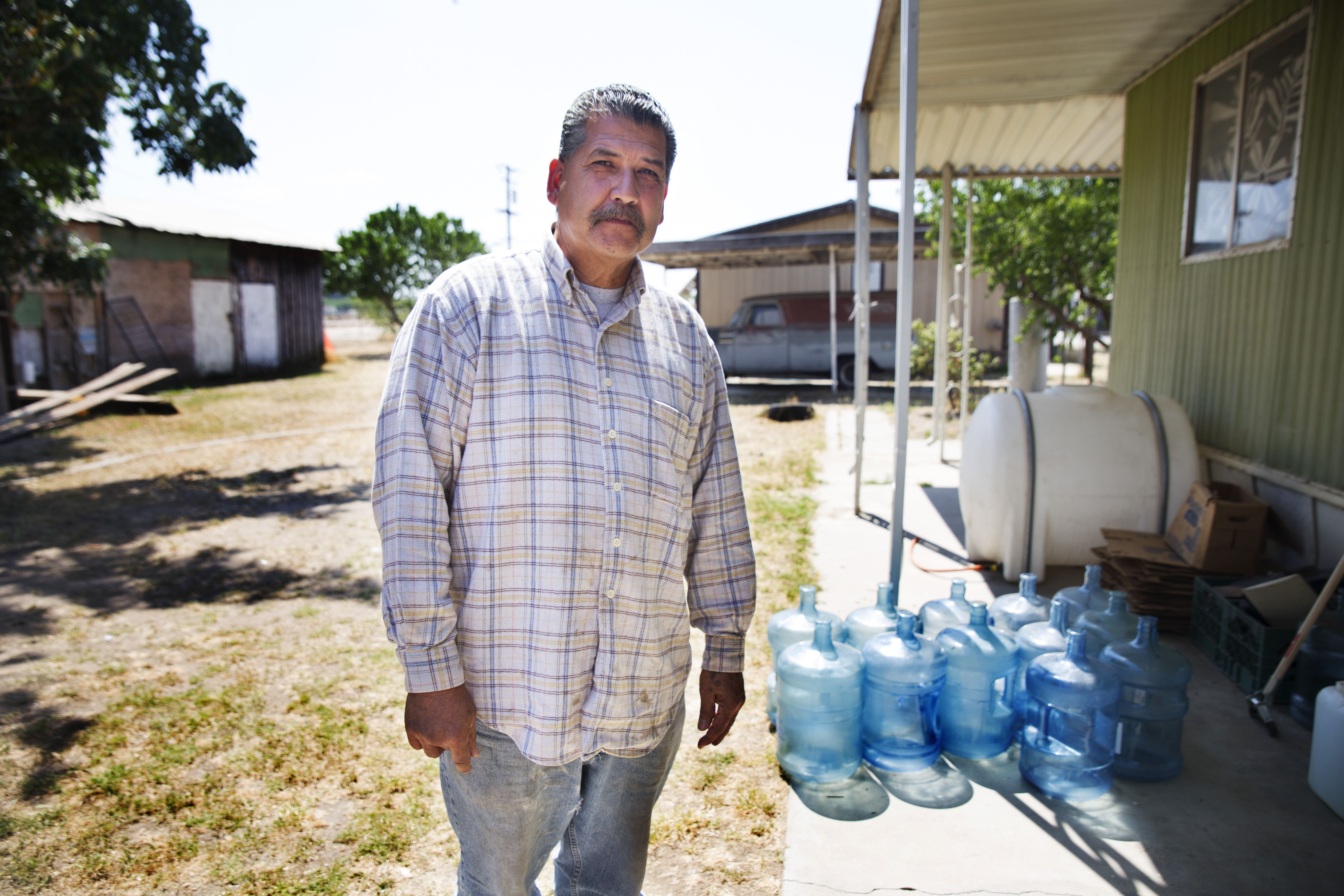 Jimmy Moreno, who resides on the southern edge of Visalia, has been without water since August 2014 when his well went dry. 