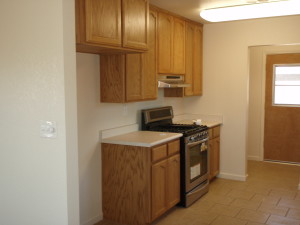 Ms. Bruner's new kitchen, which now includes a stove.  